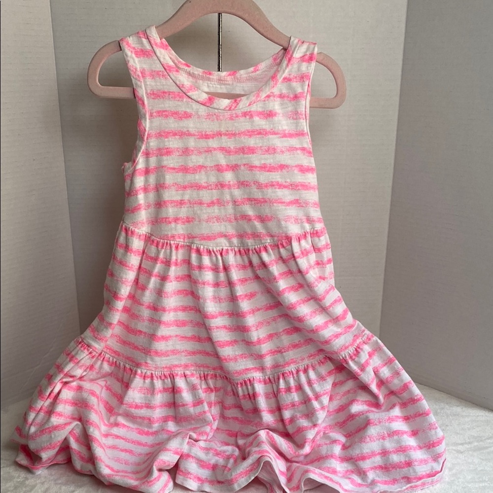 Old Navy Little Girl’s Pink and White Striped Sleeveless Dress Size 5T